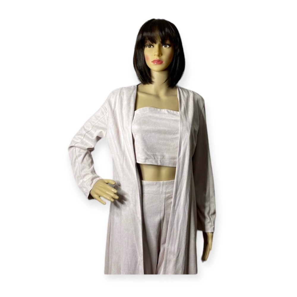 CBR Lilac Faux Suede 3 Piece Pants Set Size S